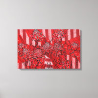 Lirio de jengibre de antorcha, flores rojas arte t