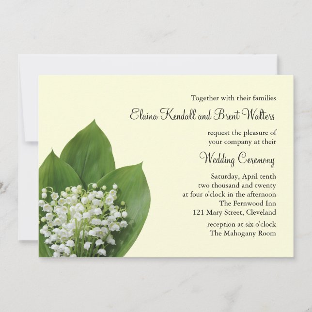 Lirio de la invitación a la boda del valle (marfil (Anverso)