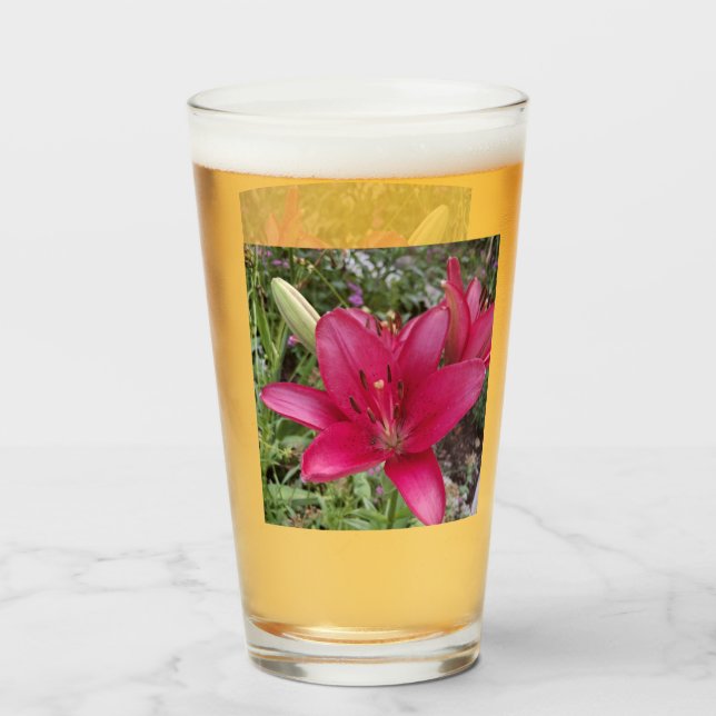 Lirio de vidrio rosa vívido (Anverso (lleno))