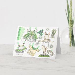 Lirio en blanco de la tarjeta de muñeca de papel d