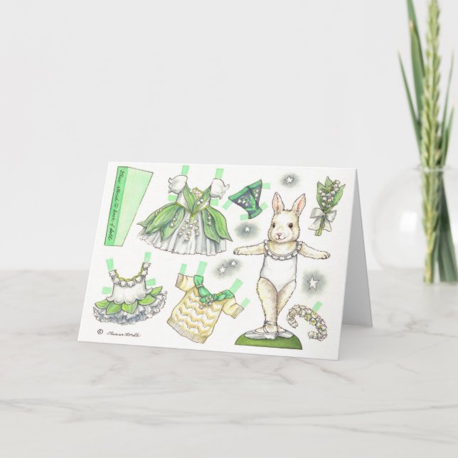 Lirio en blanco de la tarjeta de muñeca de papel d (Anverso)
