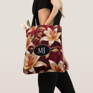 Lirio Rosa De Oro Monograma En Bolsa De Tosta De S