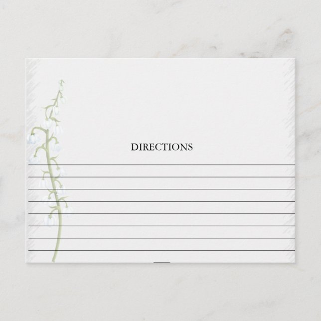 Lirio simple de las tarjetas de recetas del valle (Anverso)