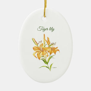 Lirio tigre con flor que significa adorno cerámico