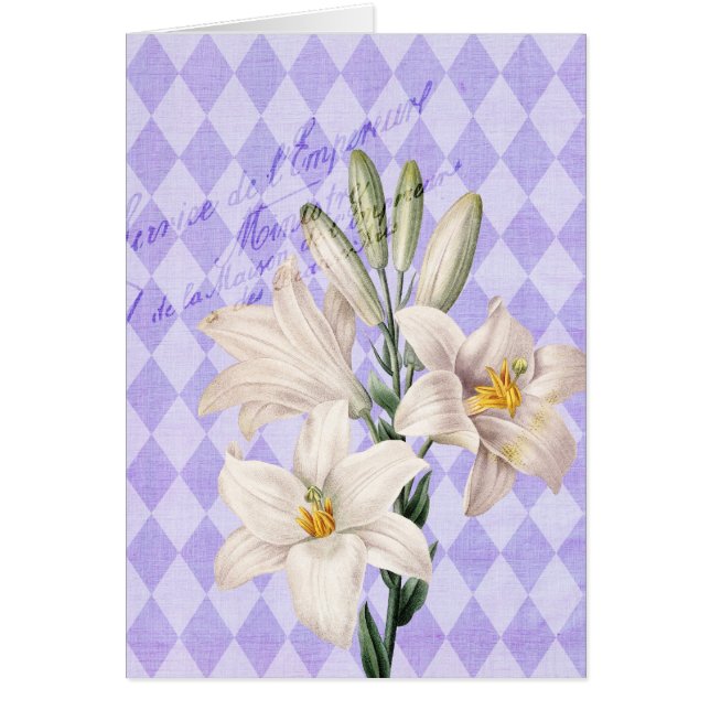 Lirios botánicos franceses del vintage (Frente)