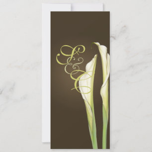 Lirios calla en invitaciones de boda de café