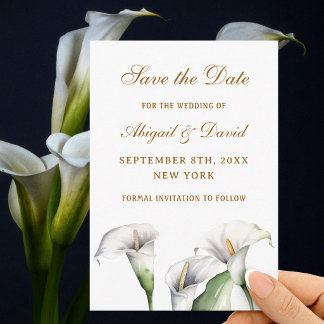 Lirios Calla Tarjeta de Boda Guardar la Fecha