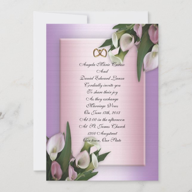 Lirios de la invitación a la boda (Anverso)