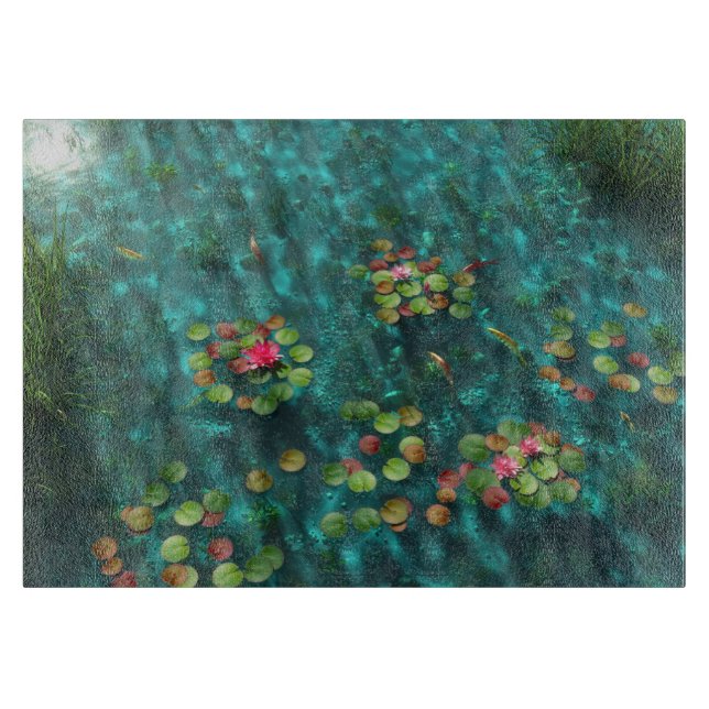 Lirios en la tabla de corte de agua (Anverso)