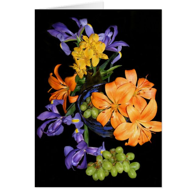 Lirios, iris y uvas (Frente)