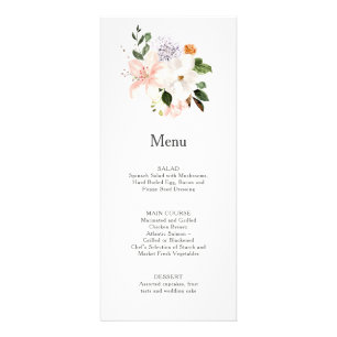 Lirios, Magnolias, Peonías, Rosas Boda Menú