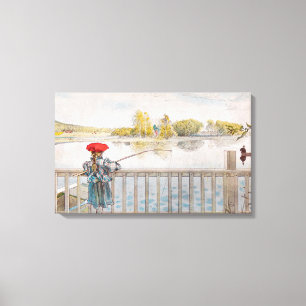 Lisbet pescando por Carl Larsson, Arte fino vintag