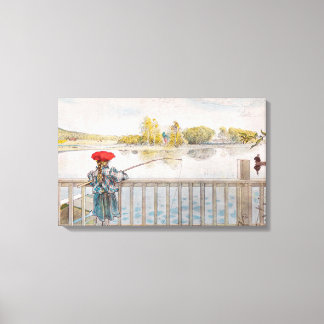 Lisbet pescando por Carl Larsson, Arte fino vintag