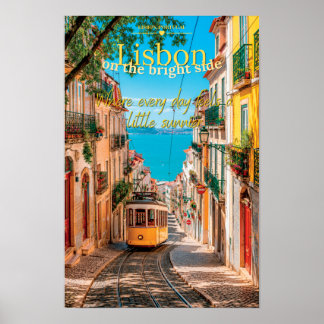Lisboa en el lado brillante arte escénico del tran