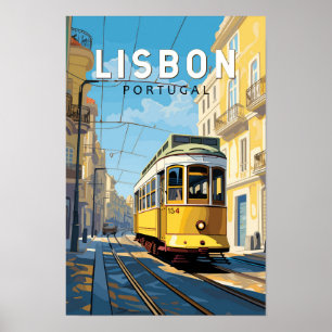 Lisboa Portugal Tranvía Amarillo Arte de Viaje Vin