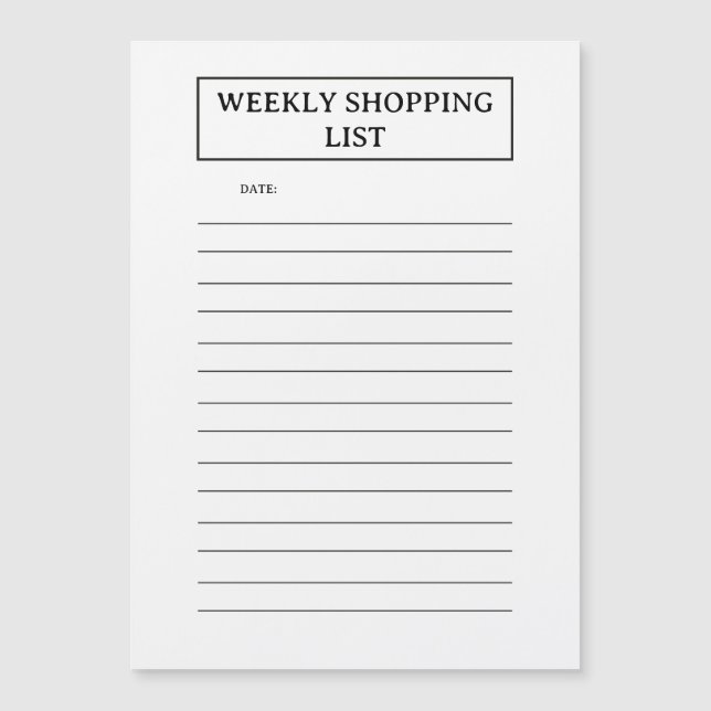 Lista de Compras de Frigorífico Imán (Anverso)