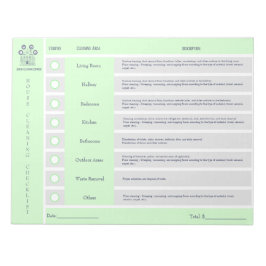 Lista de comprobación de limpieza de casas y Bloc 