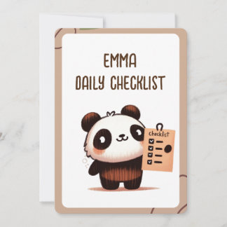 lista de comprobación diaria de petite Panda perso