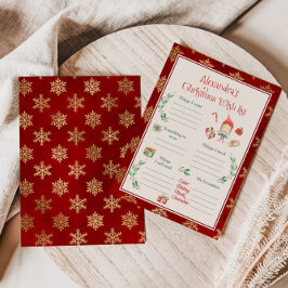 Lista de deseos de Navidad plantilla