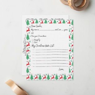 Lista De Deseos Infantiles A Tarjeta De Coloración