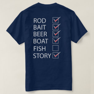 Lista de desprotección de pesca en camiseta de la