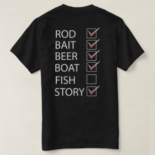 Lista de desprotección de pesca en camiseta negra 