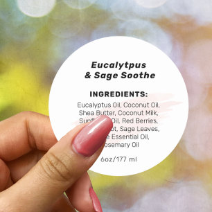 Lista de Ingredientes de Acuarela Simple Etiqueta