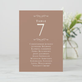 Lista de invitados de boda Número de mesa Tarjeta
