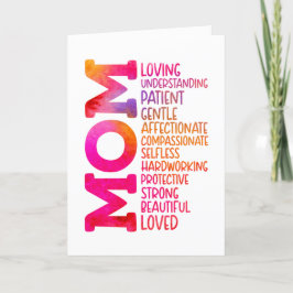 Lista de palabras de la tarjeta de felicitación de