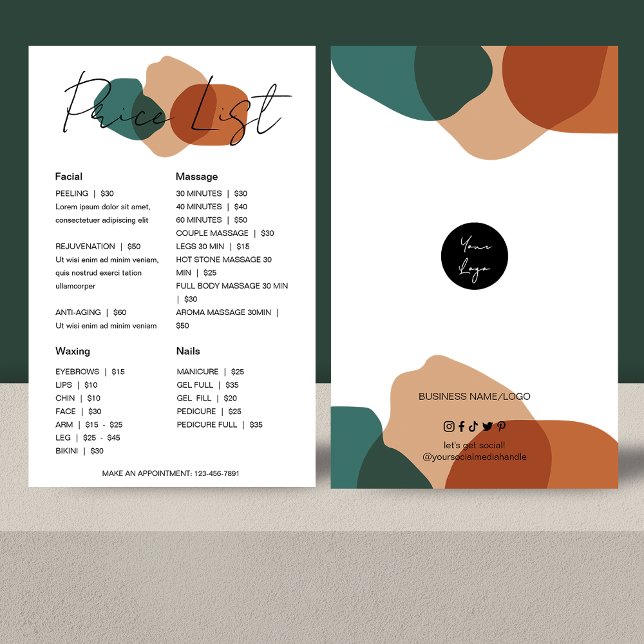 Lista de precios comerciales abstractos modernos (Subido por el creador)