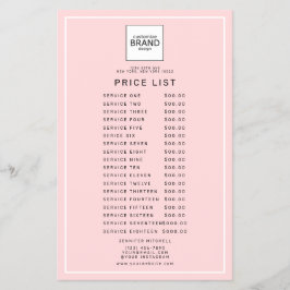 Lista de precios de belleza rosada de Rubor con lo