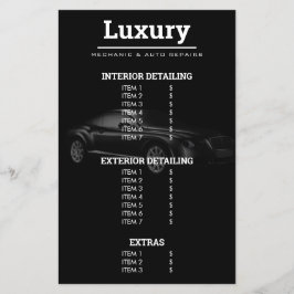 Lista de precios de lavado de reparación de repara