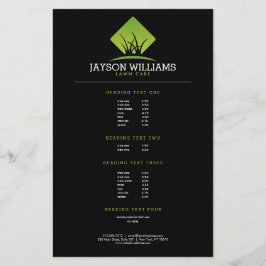 Lista de precios de logo de césped para cuidado de