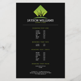 Lista de precios de logo de césped para cuidado de