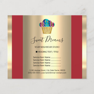 Lista de precios de panadería dulce salón de belle