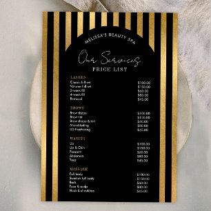 Lista de Precios de Pestañas y Spa de Pelo Negro y