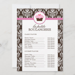 Lista de precios de Pretty Damask Bakery