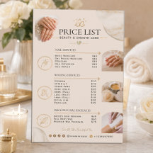 Lista de precios de salón de belleza de lujo | Uña