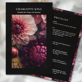 Lista de precios de salón de flores moderno