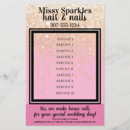 Lista de precios de salón de manicura y pedicura d