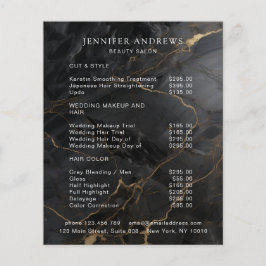 Lista de precios de salón elegante de mármol negro