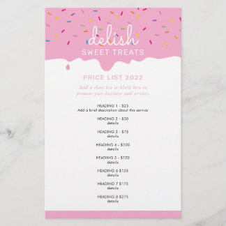 LISTA DE PRECIOS DE SERVICIO gotas de espoleta de