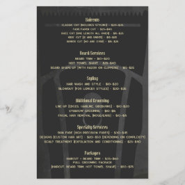 Lista de precios de servicios de Barber Shop Barbe