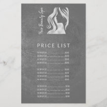 Lista de precios de servicios de salón de belleza