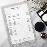 Lista de precios de venta de Purpurina plateado mo<br><div class="desc">Moderno,  plateado,  purpurina,  salón,  folleto de la lista de precios. Edite su producto en unos minutos añadiendo sus datos. Puede cambiar el tipo de letra/color/posición "personalización adicional".</div>