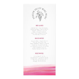 Lista de precios de vino personalizado tarjeta de 