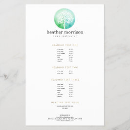Lista de precios de Yoga y Wellness Watercolor Tre