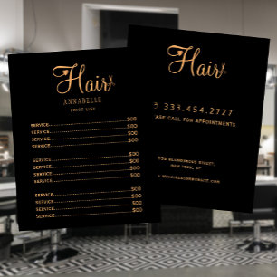lista de precios del logotipo de la peluquería del