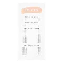 Lista de precios del menú de belleza para maquilla