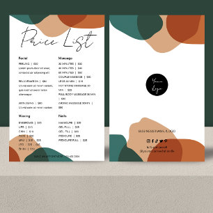 Lista de precios empresariales abstracta moderna